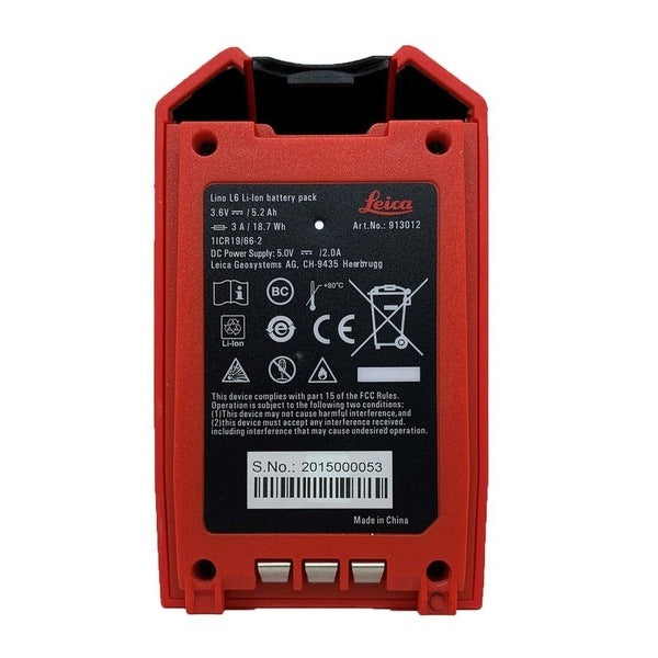 Lino L6R/L6G Li-Ion Battery Pack - Leica - Advanced Dimensions