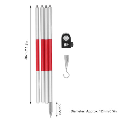 4 Section Universal Prism Pole for Total Station Surveying